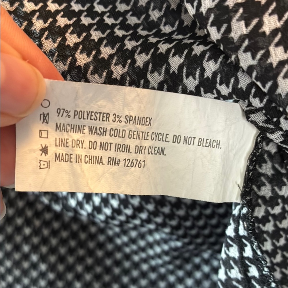 Chic Houndstooth Black and White Women's Button Down Shirt by Love for Humanity - Picture 7 of 9